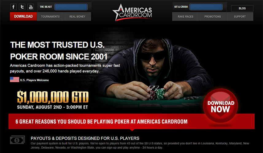 Americas Cardroom is open to U.S. players